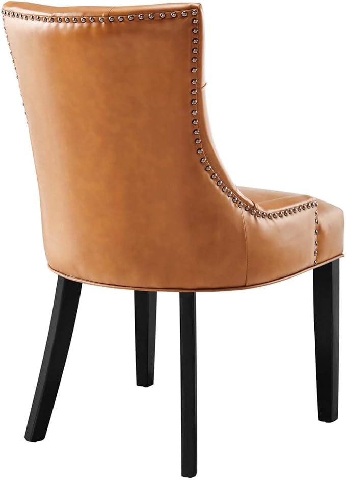 Regent Tufted Vegan Leather Dining Chair in Tan