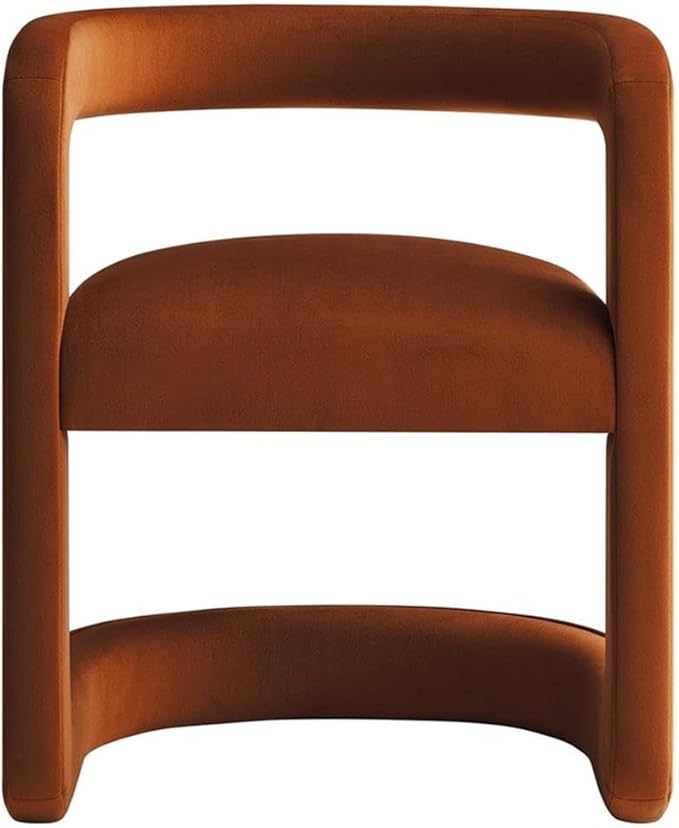 Modway Winslow Stain-Resistant Performance Velvet Accent Chair in [Color]- Open Back Barrel Armchair - Versatile Upholstered Dining Chair - Cozy Reading Chair