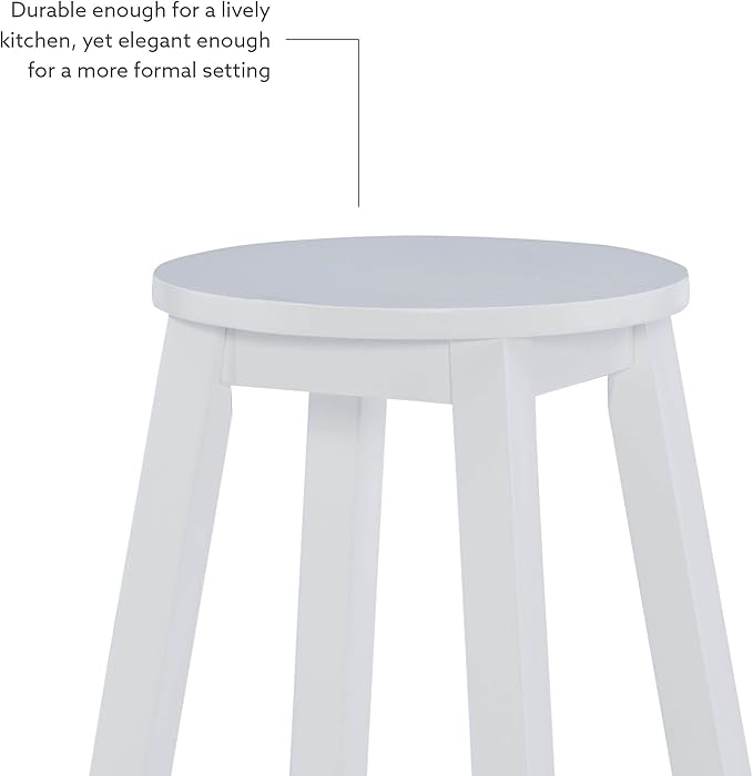 Zeke White 24" Counter Stool with Round Seat by Linon