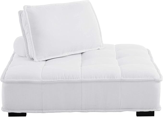 Modway Saunter Tufted Fabric Armless Chair, White