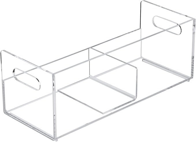MyGift Modern Premium Clear Acrylic Stackable CD Holder Rack with Cutout Carrying Handles, Compact Disc Jewel Case Display Crate, Media Storage Organizer