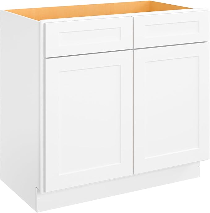 LOVMOR Kitchen Sink Base Cabinet, Unassembled Cabinet, Single Sink Storage Unit, Large Capacity, 24" D*36" W*34-1/2"H