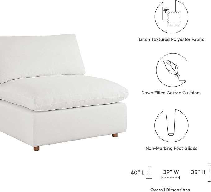 Modway Commix Down-Filled Overstuffed Upholstered 5-Piece Sectional Sofa Set