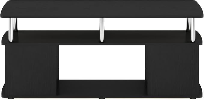 Furinno Jaya TV Stand, Entertainment Center, TV Console for TV up to 50 Inch with Open Shelves, for Living Room, Bedroom, Dark Americano