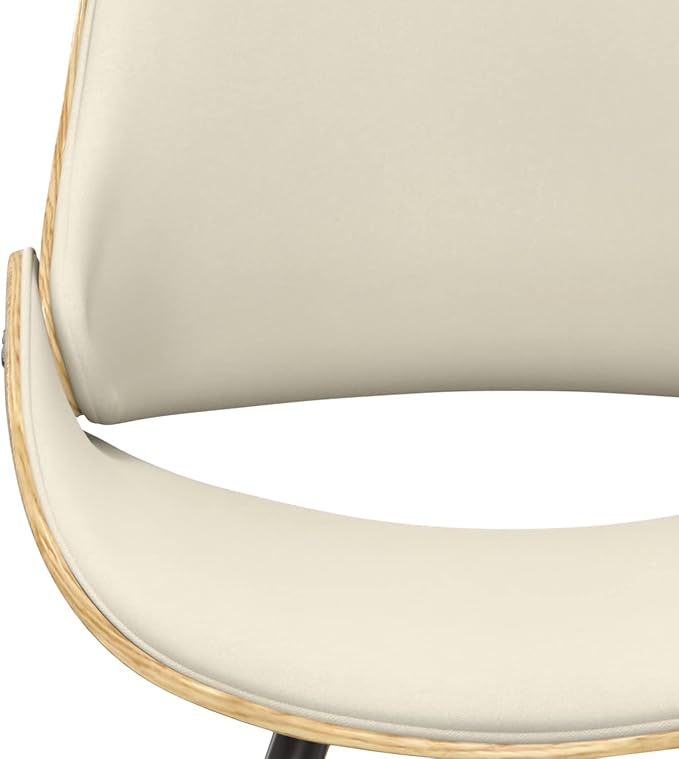 SIMPLIHOME Malden Dining Chair in Light Wood, Natural Linen Look Fabric, 22.8" W x 20.9" D x 30.9" H, Mid-Century Modern Style for Dining Room