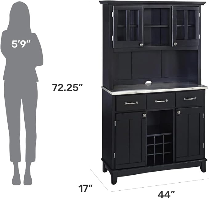 homestyles Server sideboards-buffets-credenzas, Hutch, Black