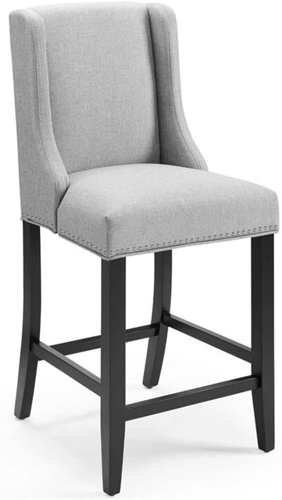 Modway Baron Fabric Upholstered Dining Counter-Height Bar Stool in Light Gray