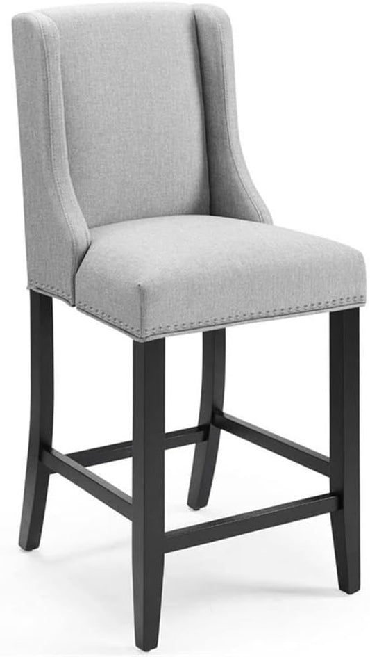 Modway Baron Fabric Upholstered Dining Counter-Height Bar Stool in Light Gray