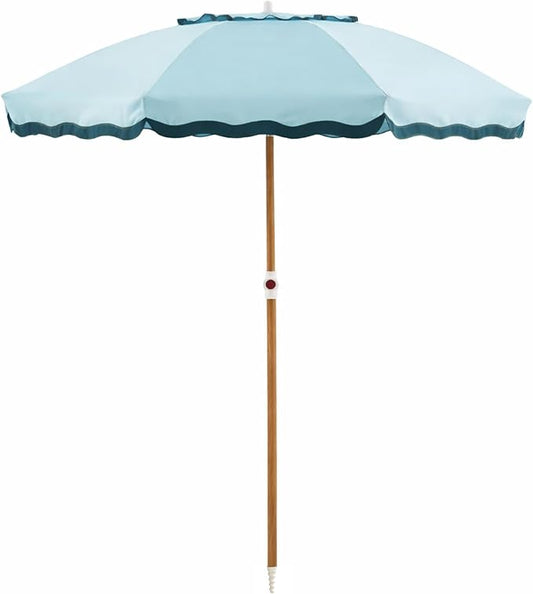 6FT Patio Beach Umbrella for Outdoor, UPF 50+ Sun Shade for Patio, Backyard, Garden, Pool and Beach, Tilt Adjustable, Portable, Harbour Cypress Green