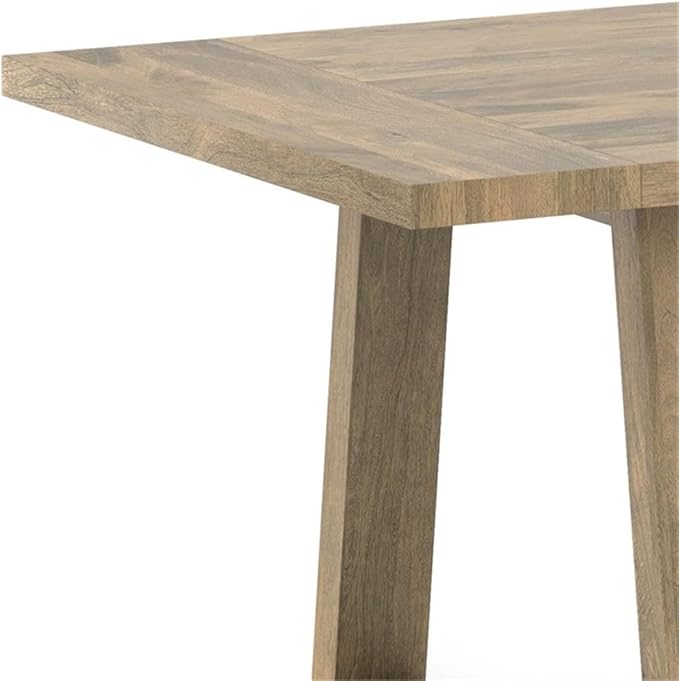 SIMPLIHOME Whitley Dining Table - 72 inch Wide Solid Mango Wood Rectangular Table in Grey Wash, Modern Farmhouse Style for Dining Room or Kitchen with Extra-Thick Trestle Base, Seats 6