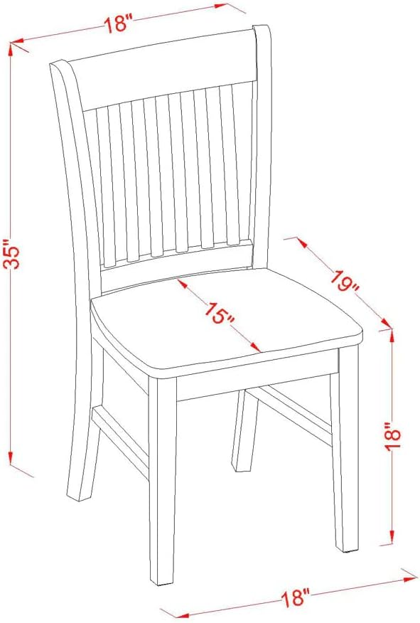 East West Furniture ANNO5-MAH-W 5 Piece Dining Set Includes a Round Dining Room Table with Pedestal and 4 Wood Seat Chairs, 36x36 Inch, Mahogany