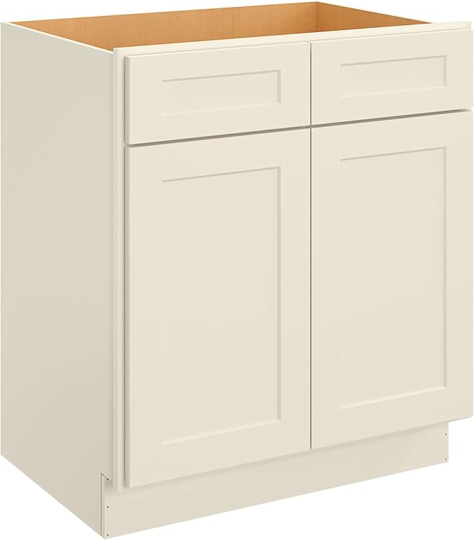 LOVMOR Kitchen Sink Base Cabinet, Unassembled Cabinet, Single Sink Storage Unit, Large Capacity, 24" D*30" W*34-1/2"H