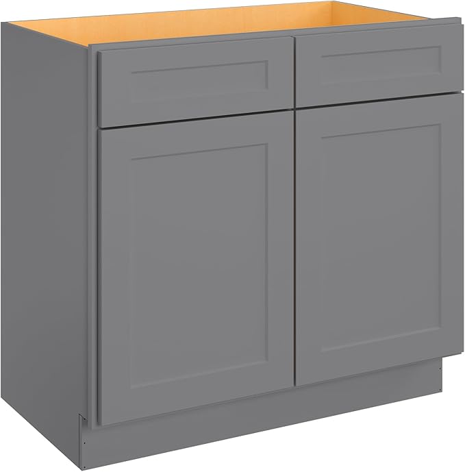 LOVMOR Kitchen Sink Base Cabinet, Unassembled Cabinet, Single Sink Storage Unit, Large Capacity, 24" D*36" W*34-1/2"H