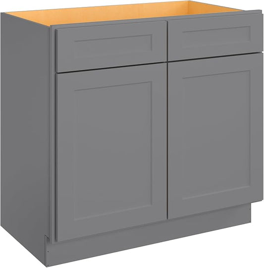 LOVMOR Kitchen Sink Base Cabinet, Unassembled Cabinet, Single Sink Storage Unit, Large Capacity, 24" D*36" W*34-1/2"H