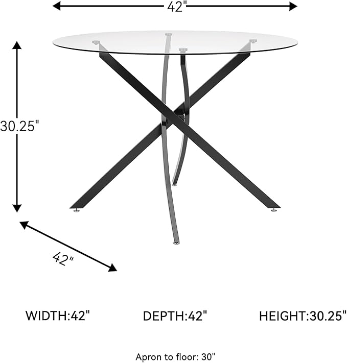 Signature Design by Ashley Pharwynn Casual Dining Table, Clear & Black