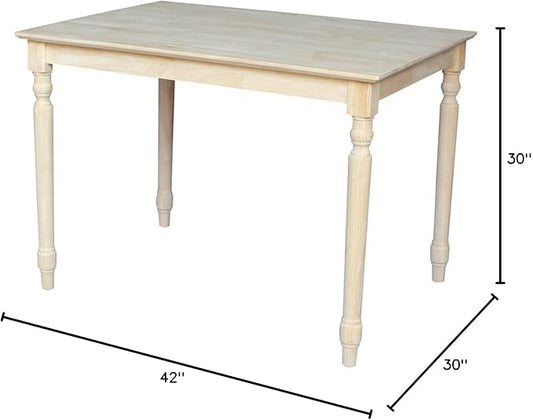 IC INTERNATIONAL CONCEPTS Solid Wood Top Table - Turned Legs