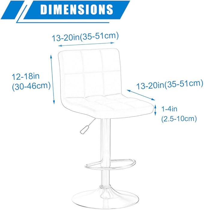 Levoberg Bar Stools Cover Set of 2 Printed Armless Swivel Barstools Slipcovers with Backs Stretch Square Counter Height Bar Stools Covers Mid Low Back Chair Cover for Kitchen Dining Room Bar #15