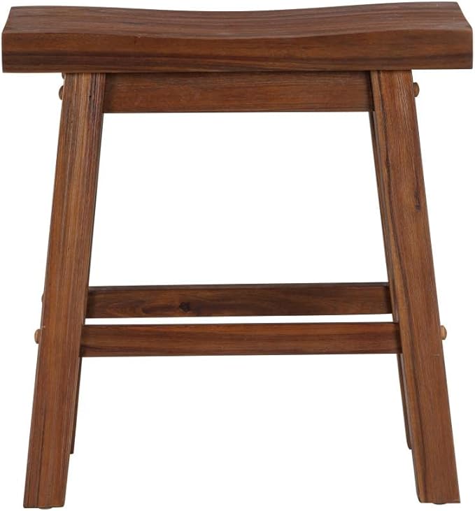 Boraam Sonoma Backless Saddle Dining Height Stool - Chestnut Wire-Brush - Set of 2