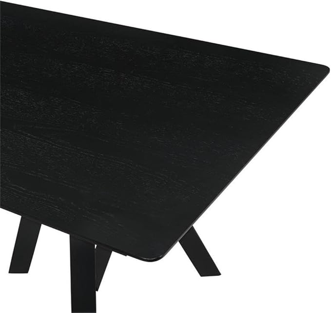Armen Living Cortina 79" Mid-Century Modern Black Wood Dining Table Legs