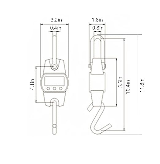 Klau Mini Weighing 300 kg / 600 lb OCS-L Industrial Crane Scale Digital Hanging Scale Blue for Indoor Farm Factory Outdoor