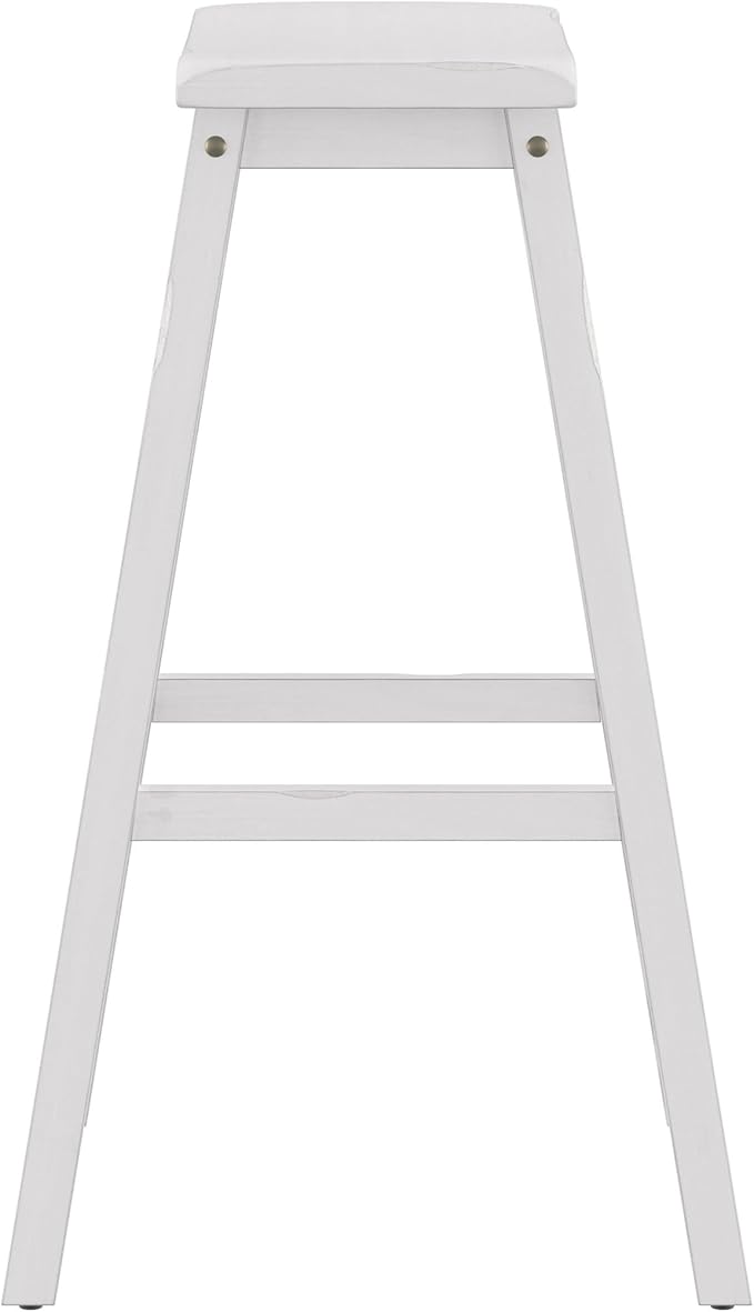 Hillsdale Moreno Wood Backless Bar Height Stool, 29" High, Sea White