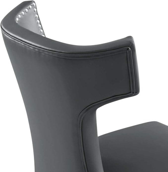 Modway Curve Vegan Leather Dining Chair in Gray