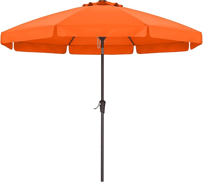 ABCCANOPY 9ft Scalloped Patio Umbrella, Outdoor Table Umbrella with Tilt and Crank, Fiberglass Ribs Deck Umbrella for Patio, Pool, Garden, Picnic (Tuscan)