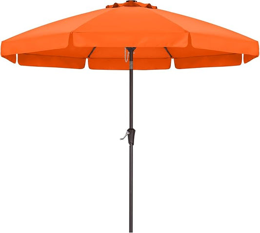 ABCCANOPY 9ft Scalloped Patio Umbrella, Outdoor Table Umbrella with Tilt and Crank, Fiberglass Ribs Deck Umbrella for Patio, Pool, Garden, Picnic (Tuscan)