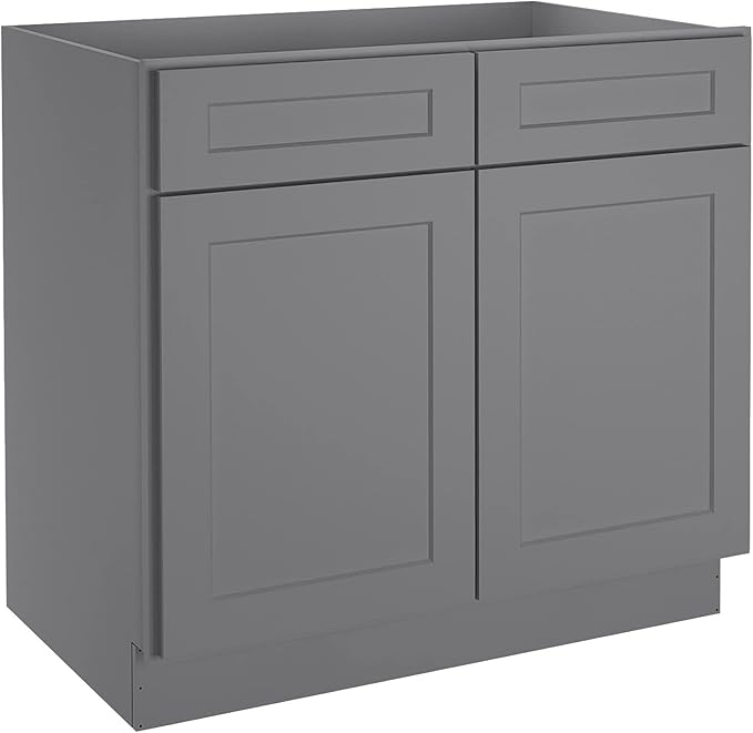 LOVMOR Kitchen Base Cabinets, Sideboard Storage Cabinet, Entryway Cabinet with 2-Drawers & Adjustable Shelf, 36" W X 24" D X 34-1/2"H