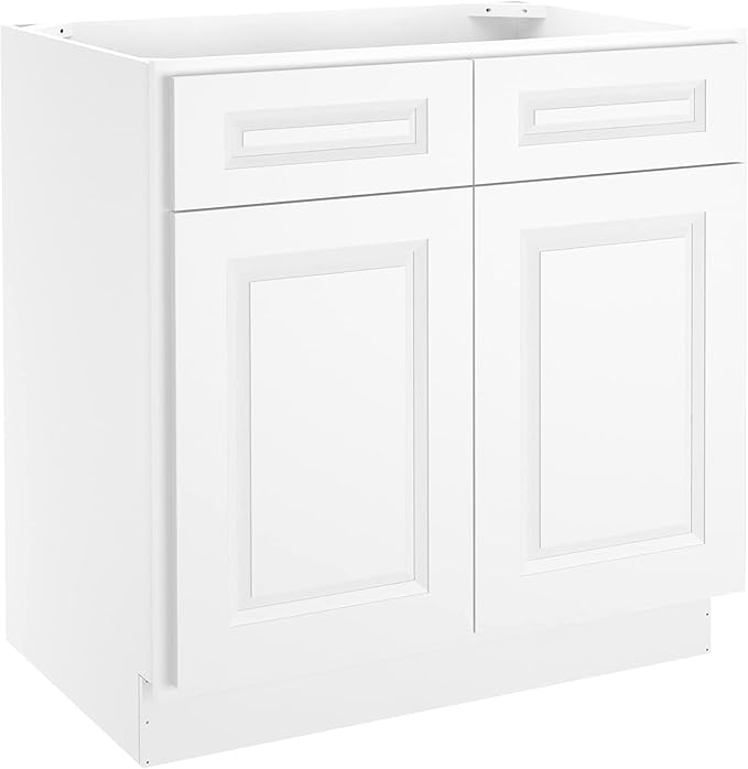 LOVMOR Kitchen Base Cabinets, Sideboard Storage Cabinet, Entryway Cabinet with 2-Drawers & Adjustable Shelf, 33" W X 24" D X 34-1/2"H