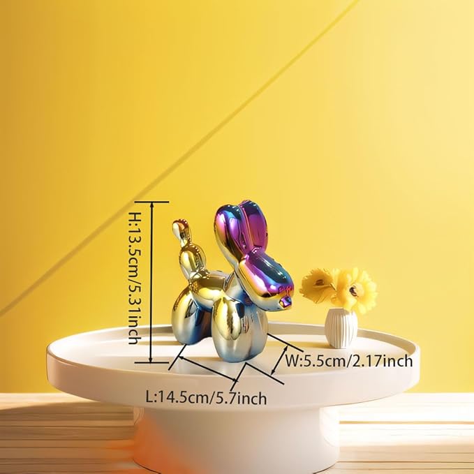 Colourful Balloon Dog Sculpture Balloon Dog Statue Cool Stuff to Put on Shelves Balloon Dog Decor Knick Knacks for Shelves Decore Decorative Objects for Coffee Table