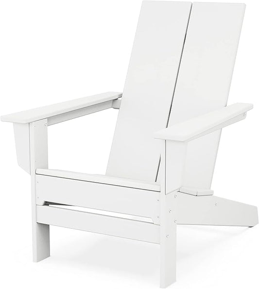 POLYWOOD Contemporary Modern Adirondack Chair in White