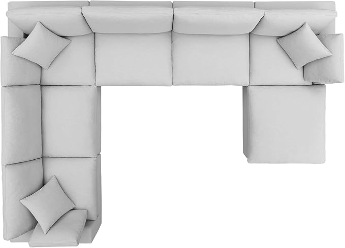 Modway Commix Down-Filled Overstuffed Upholstered 7-Piece Sectional Sofa