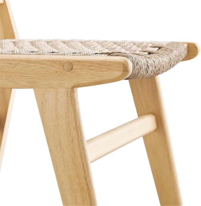 Modway Saoirse Woven Rope Wood Dining Side Chair in Natural Natural
