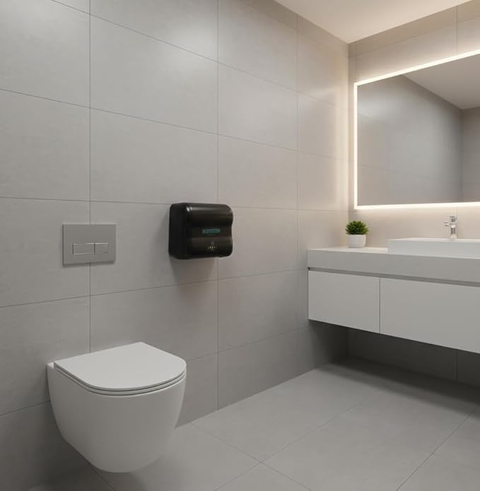 Touchless Wall-Mounted Toilet Paper Dispenser for Bath Tissue | Smart Sensor Toilet Paper Holder Compatible with Two-Ply Toilet Tissue | Home, Industrial & Commercial Restrooms