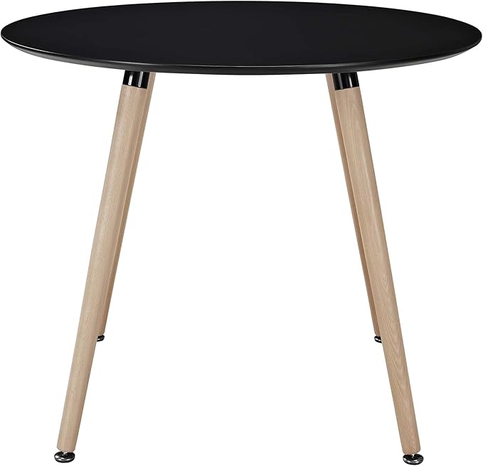 Modway Track 36" Contemporary Modern Round Kitchen and Dining Room Table in Black