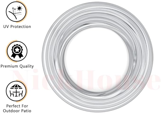 25' Foot .25" Vinyl Sling Spline for Patio Outdoor Pool Furniture Repair or Replacement Awning Cord for Sling Chair
