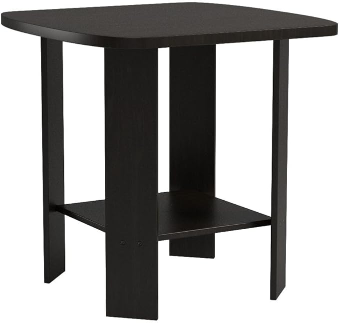Furinno SIMPLE DESIGN Side Table Set of 2, 2-Tier Modern End Table with Soft Edges, Open Shelves Night Stand, Bedside Table, for Living Room, Bedroom, Espresso