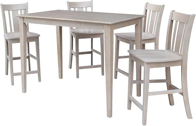 IC INTERNATIONAL CONCEPTS 30X48 Counter Height Dining Table with 4 San Remo Counter Height Stools