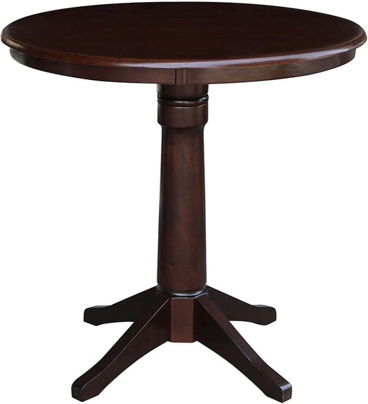 International Concepts 36" Round Top Pedestal Table-34.9" H, Rich Mocha