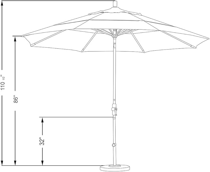 California Umbrella 11' Rd Tahoe Series Aluminum Patio Umbrella
