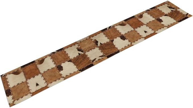 Cowhide Table Runne Bohemian Rustic Vintage Spotted Cow Fur Skin Texture Wild Animal Farmhouse Dining Table Decoration for Kitchen Dining Room 13x108in