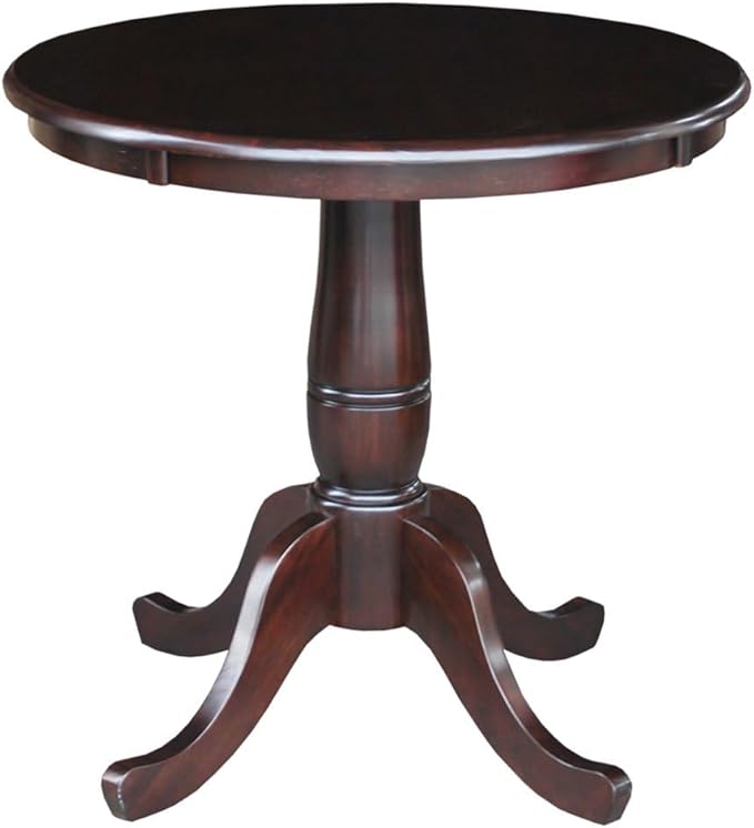 IC INTERNATIONAL CONCEPTS 30 in. Wood Dining Table with 2 Remo Splatback Chairs in Rich Mocha