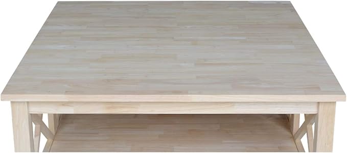 Solid Wood Hampton Square Coffee Table, Unfinished