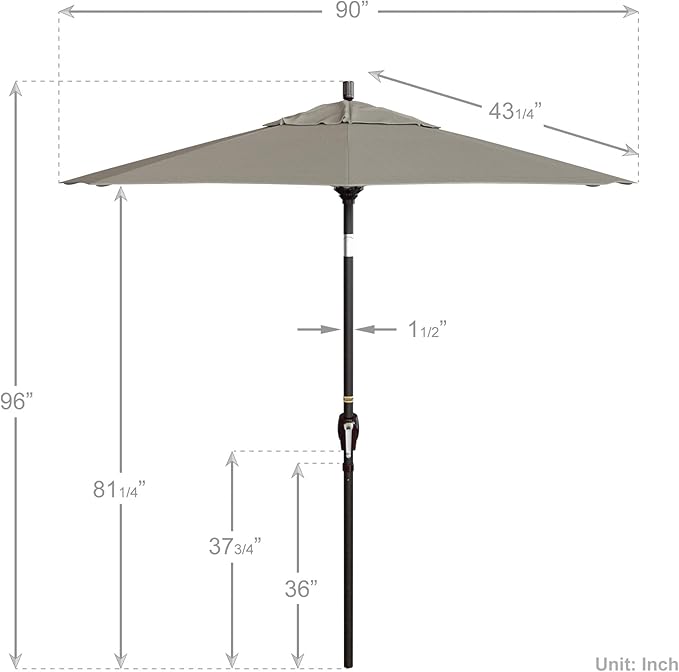 California Umbrella 7.5' Round Aluminum Market Umbrella