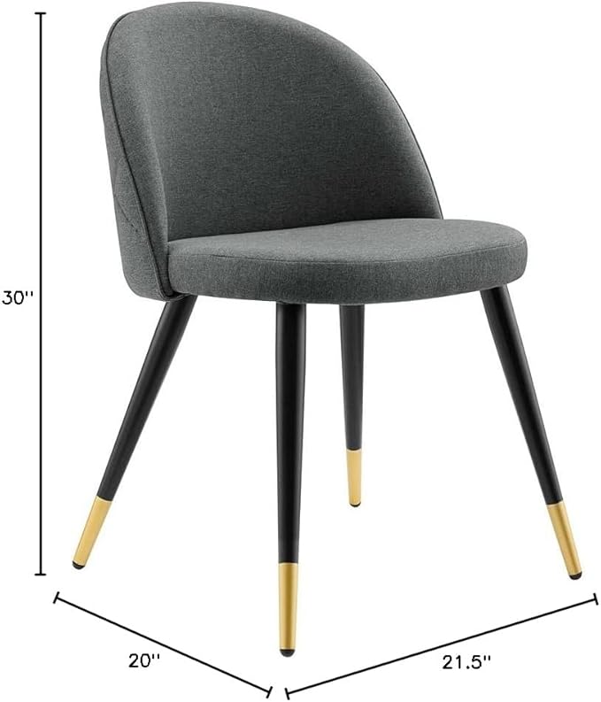 Modway Cordial Fabric Upholstered Accent Set of 2, Dining Chair, Gray