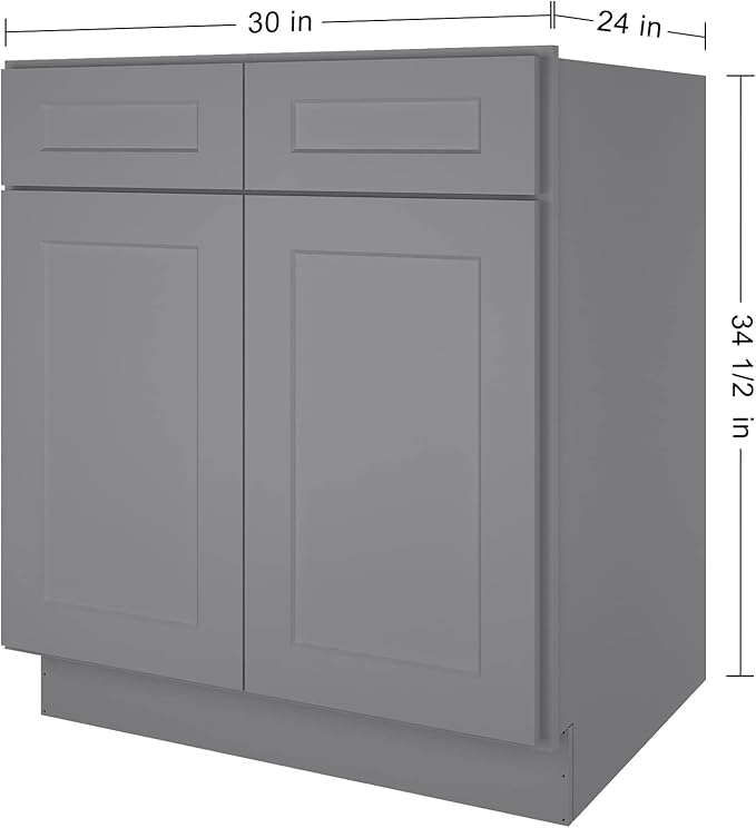 LOVMOR Kitchen Sink Base Cabinet, Unassembled Cabinet, Single Sink Storage Unit, Large Capacity, 24" D*30" W*34-1/2"H