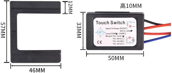 Taidacent Touch Sensor Switch for Bathroom Mirror LED Light Capacitive Touch Light Switch 12V24V Bathroom Smart Glass Capacitance Sensor Module