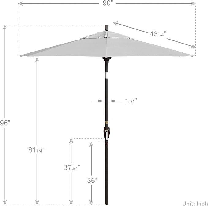 California Umbrella 7.5' Round Aluminum Market Umbrella