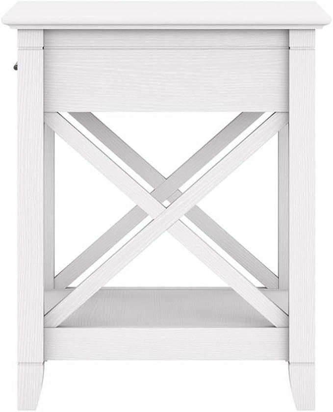 Bush Home Key West Nightstand with Drawer in Pure White Oak